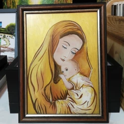 Hinterglasbild Maria mit Kind